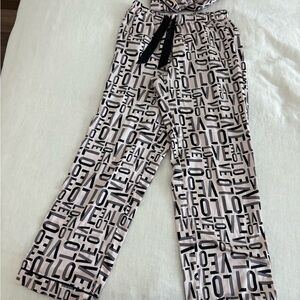 Victoria's Secret Black and White Geometric Track Pants